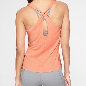 Athleta Essence Crossback Tank Orange Yoga XS EUC